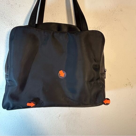 St John ladies Bag black gold double handle nylon capsule packable minimalist - Picture 12 of 13